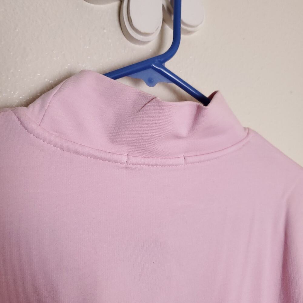 NWT BARBOUR Mock Neck Long Sleeve Top Turtleneck Terry Bubblegum Pink Sz 10 - Picture 13 of 13